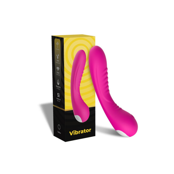 Vibromasseur courbé 9 modes de vibration rose 